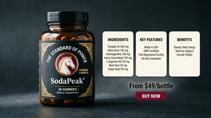 black supplement label with maroon horse emblem and gold border details